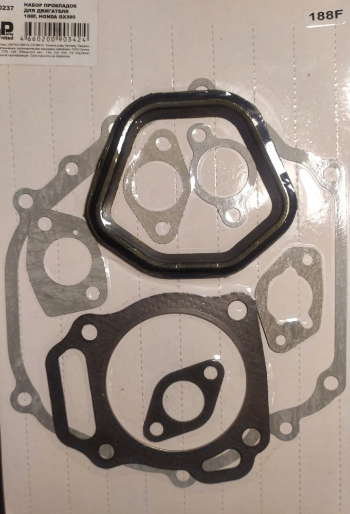 Набор прокладок UNITED PARTS для двигателя 188F, HONDA GX390